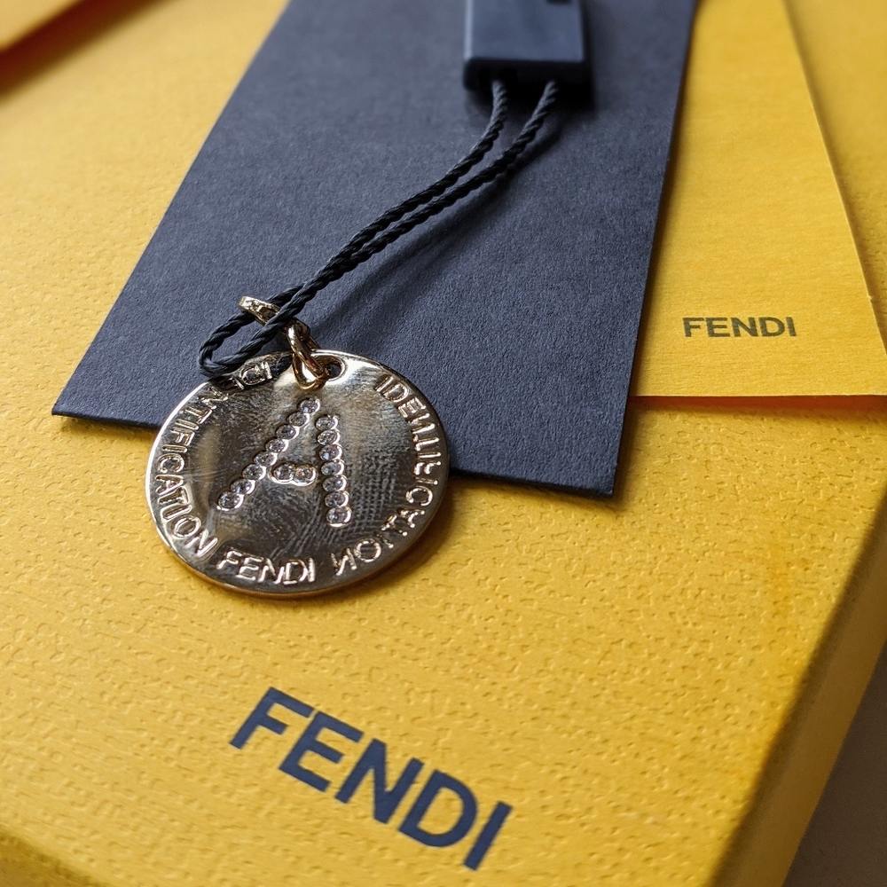 Fendi "A" ID Charm Pendant Swarovski